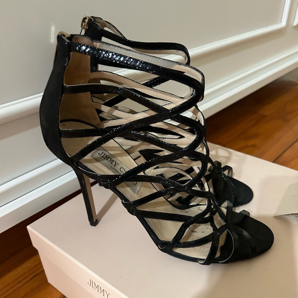 Jimmy Choo Metallic Lizard Print heels